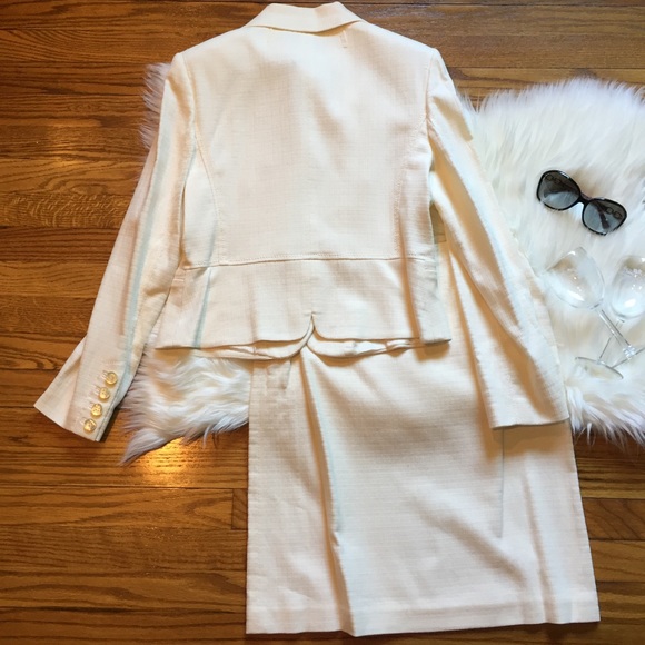 Ann Taylor Cream Blazer and Skirt Suit Set - Picture 3 of 6
